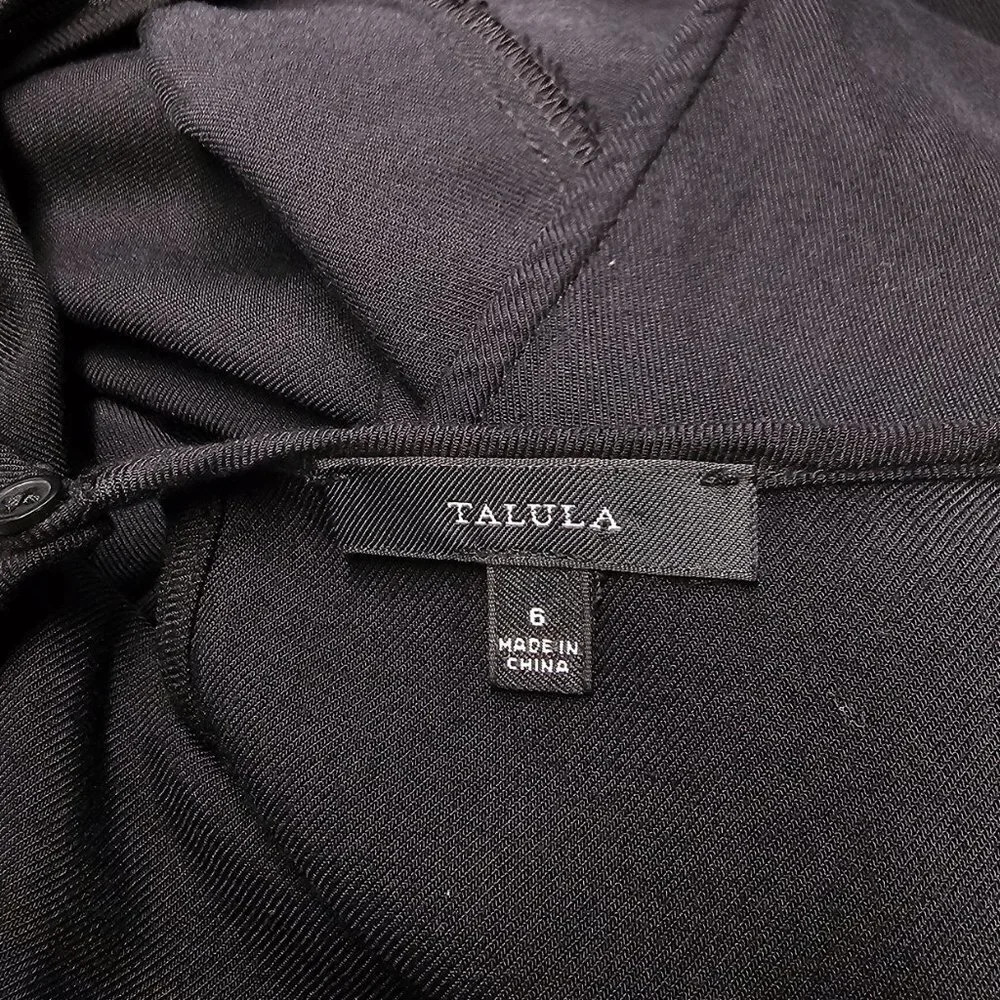 Aritzia Talula Keyhole Back Black Long Sleeve Mini Dress Size 6 - Picture 2 of 6